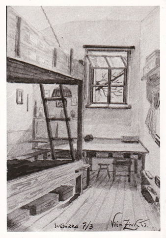 A room in the internment camp of Svatoborice u Kyjova. The Svatoborice – Mistrín Cultural Center. A room in the internment camp of Svatoborice u Kyjova. The Svatoborice – Mistrín Cultural Center.